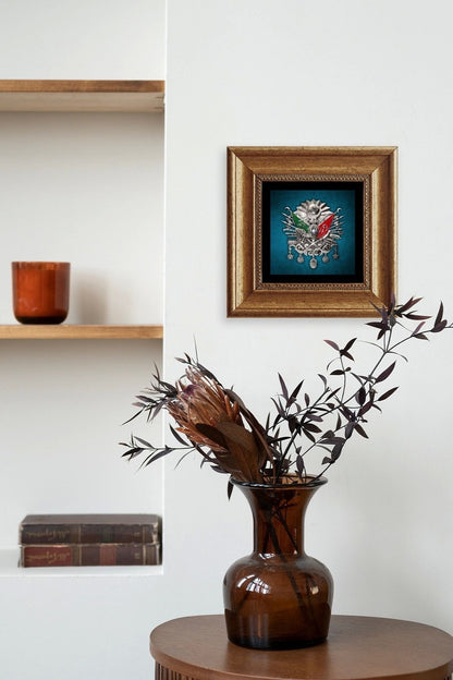 Osmanlı Tuğrası Çerçeveli Taş Tablo 20 cm