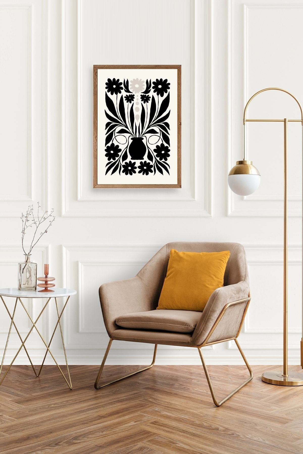 Çiçek Ahşap Çerçeveli Tablo 30 x 42