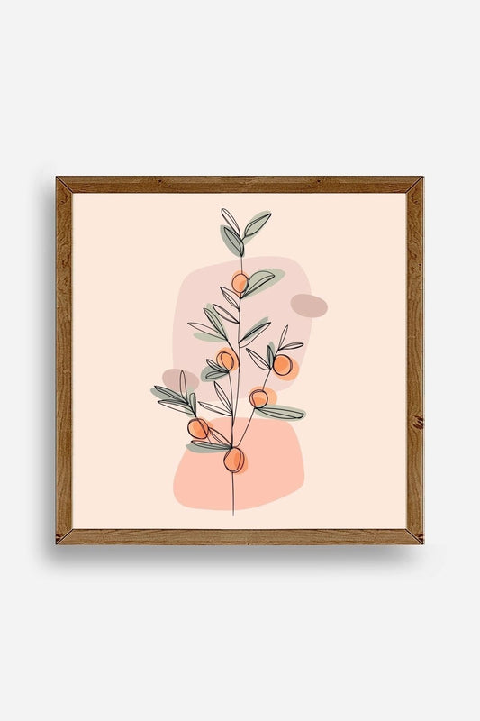 Çiçek Ahşap Çerçeveli Tablo 23 x 23