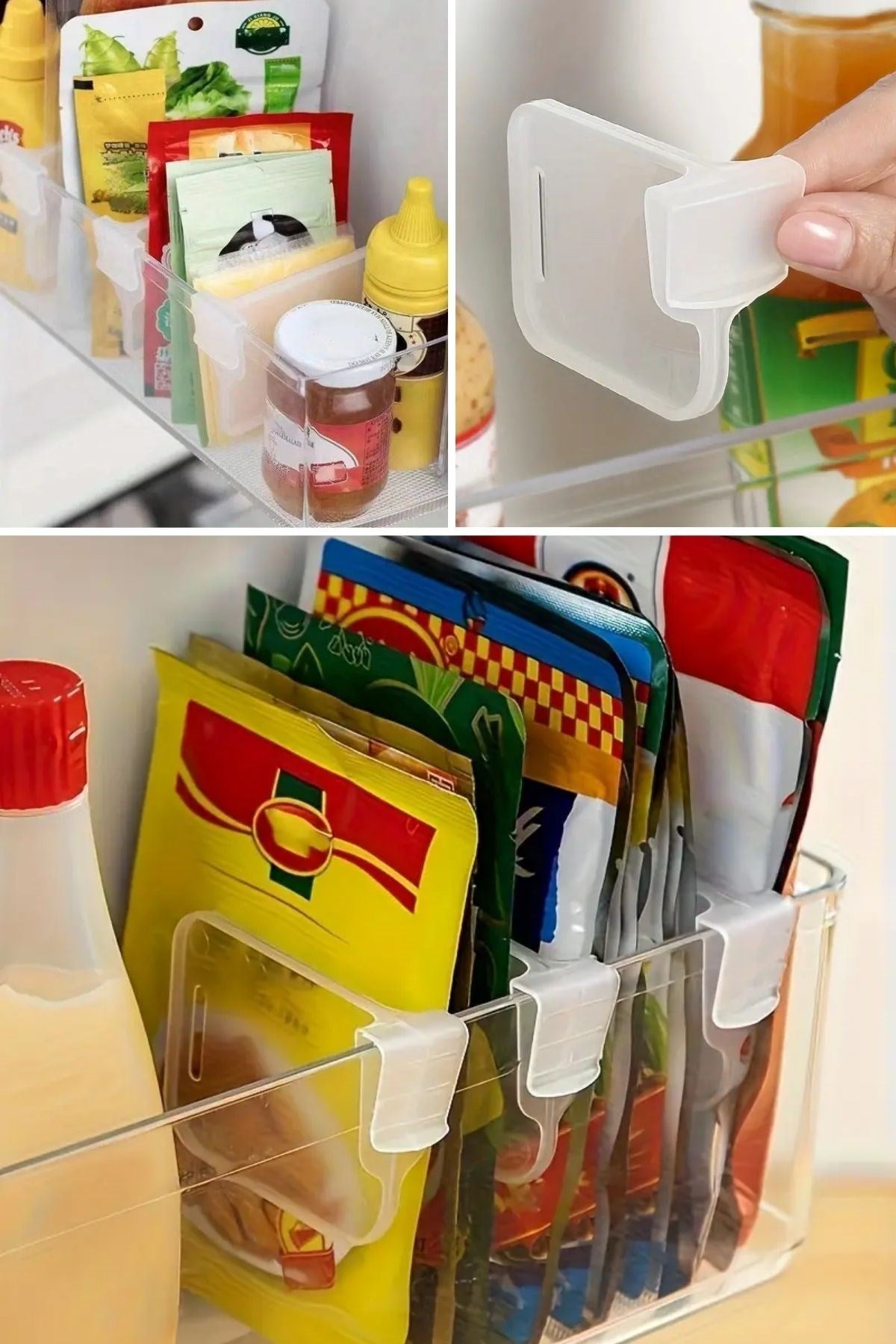 BUFFER® 10'luŞeffaf Buzdolabı Yan Kapı Düzenleyici Buzdolabı Dolap İçi Bölümleyici Aparatlar