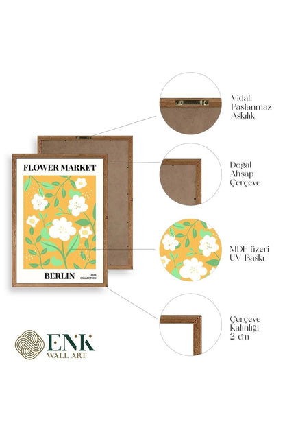 Çiçek Ahşap Çerçeveli Tablo 17 x 23