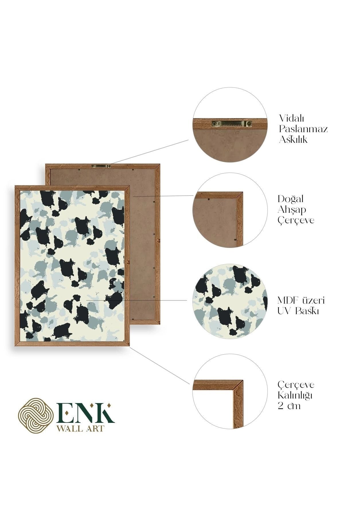 Desen Ahşap Çerçeveli Tablo 30 x 42