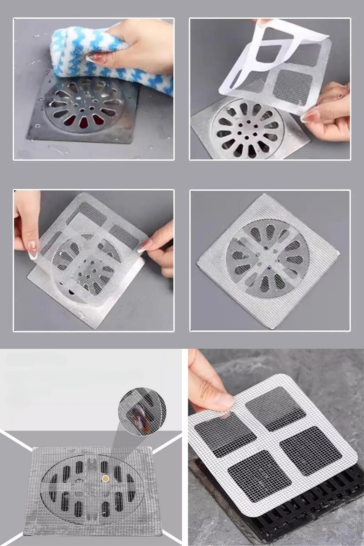 BUFFER® 10'lu Banyo ve Mutfak Lavabo Koku Önleyici ve Haşere Böcek Önleyici Gider Filtresi