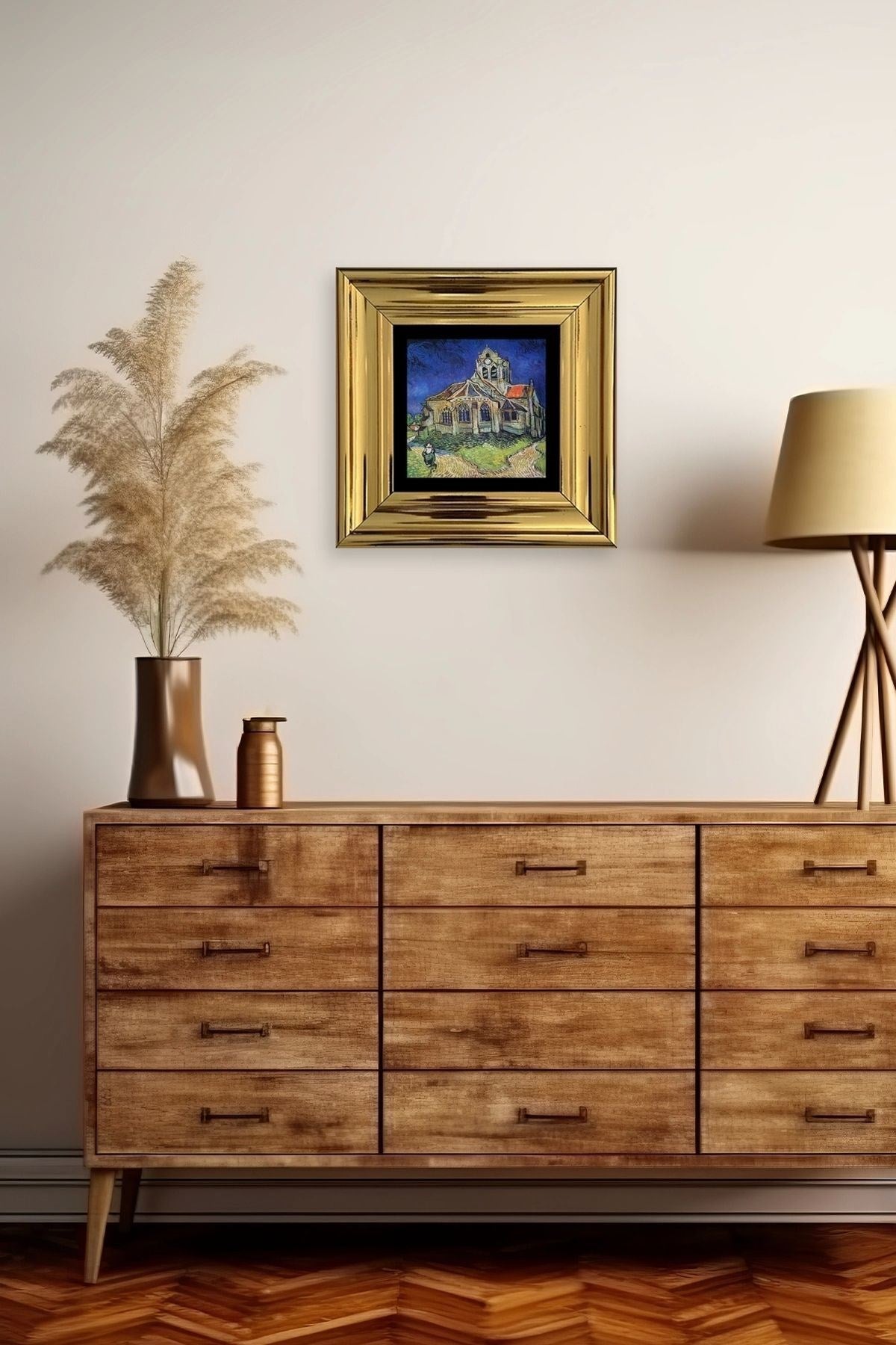 Van Gogh Çerçeveli Taş Tablo 20 cm