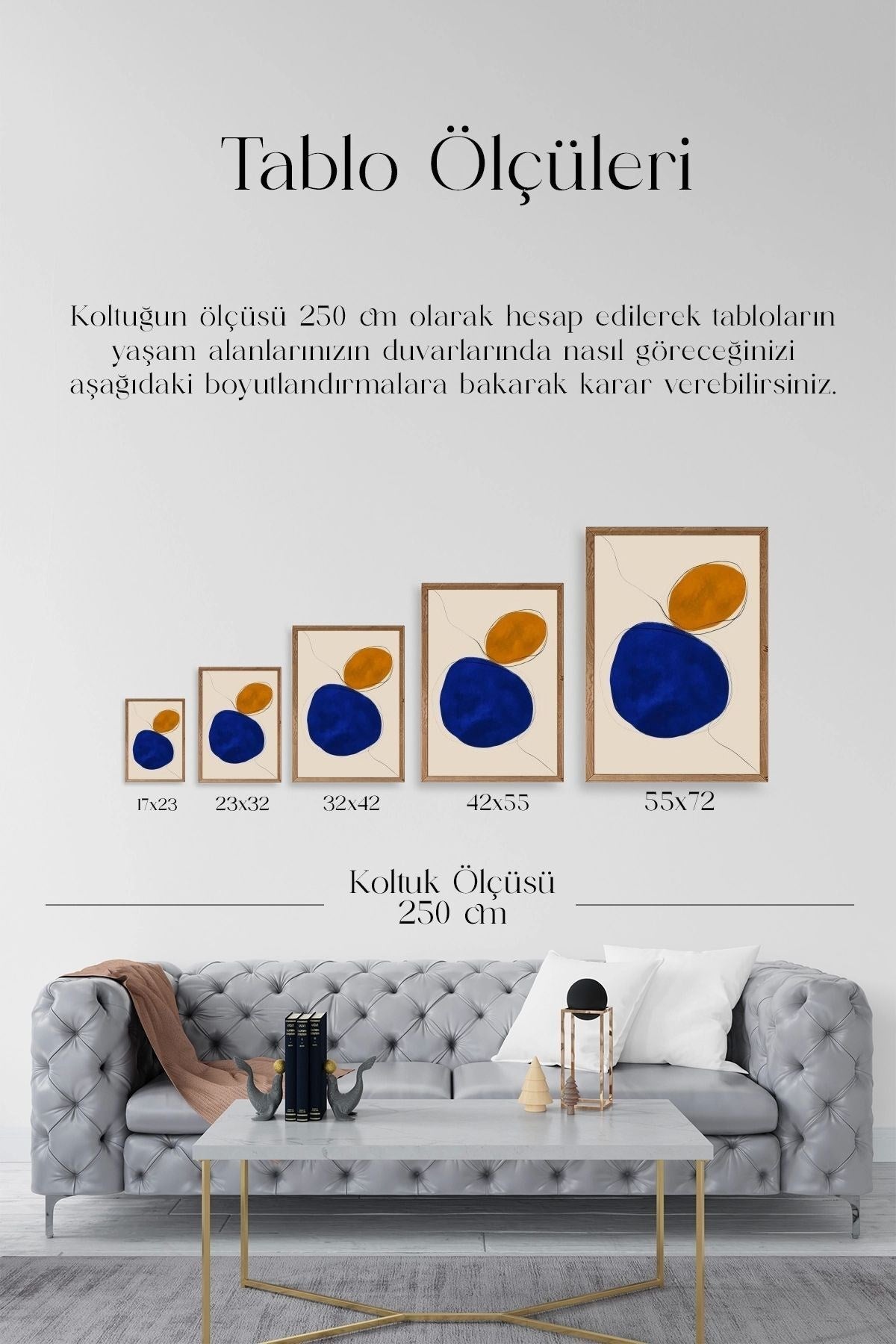 Soyut Ahşap Çerçeveli Tablo 50 x 70