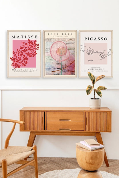 Ünlü Tablolar Üçlü Ahşap Çerçeveli Tablo 40 x 60