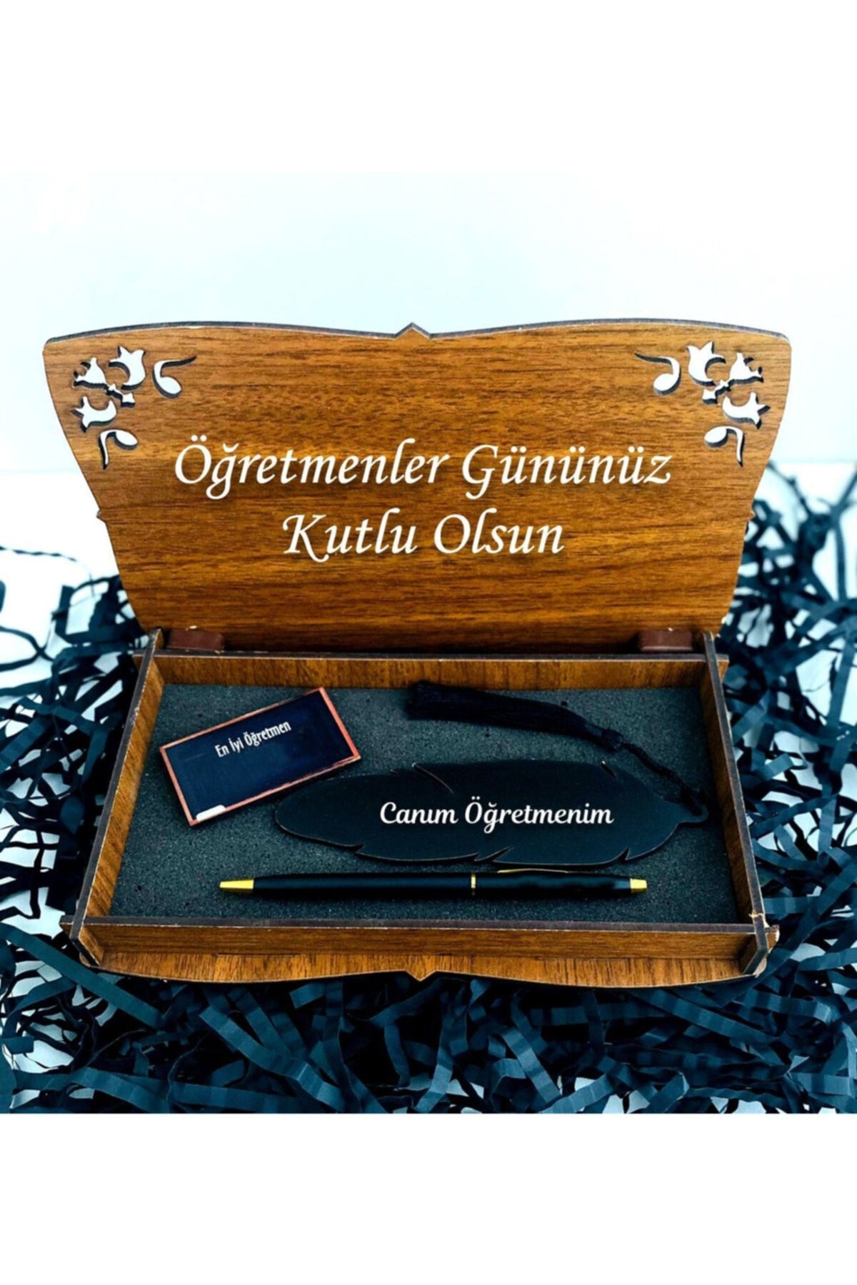 Öğretmenler Günü Ahşap Kutulu Kalem Ayraç Magnet Seti