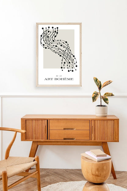 Soyut Ahşap Çerçeveli Tablo 17 x 23