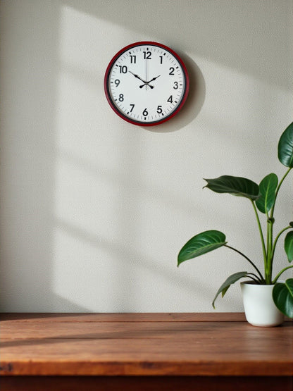 Zentime 36 Cm Kırmızı Dekoratif Duvar Saati