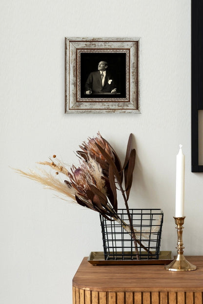 Atatürk Çerçeveli Taş Tablo 20 cm