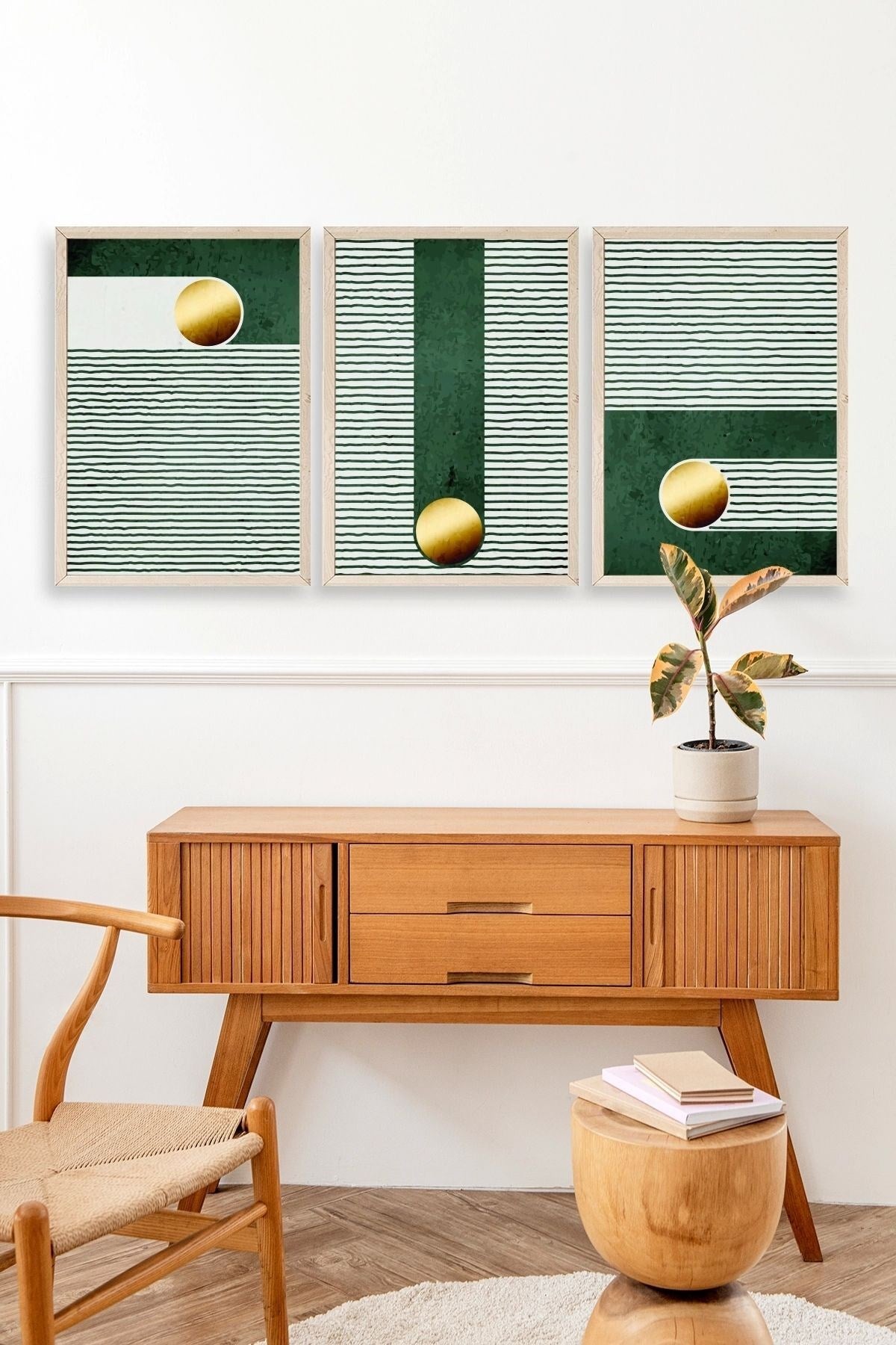 Soyut Ahşap Çerçeveli Tablo 50 x 70