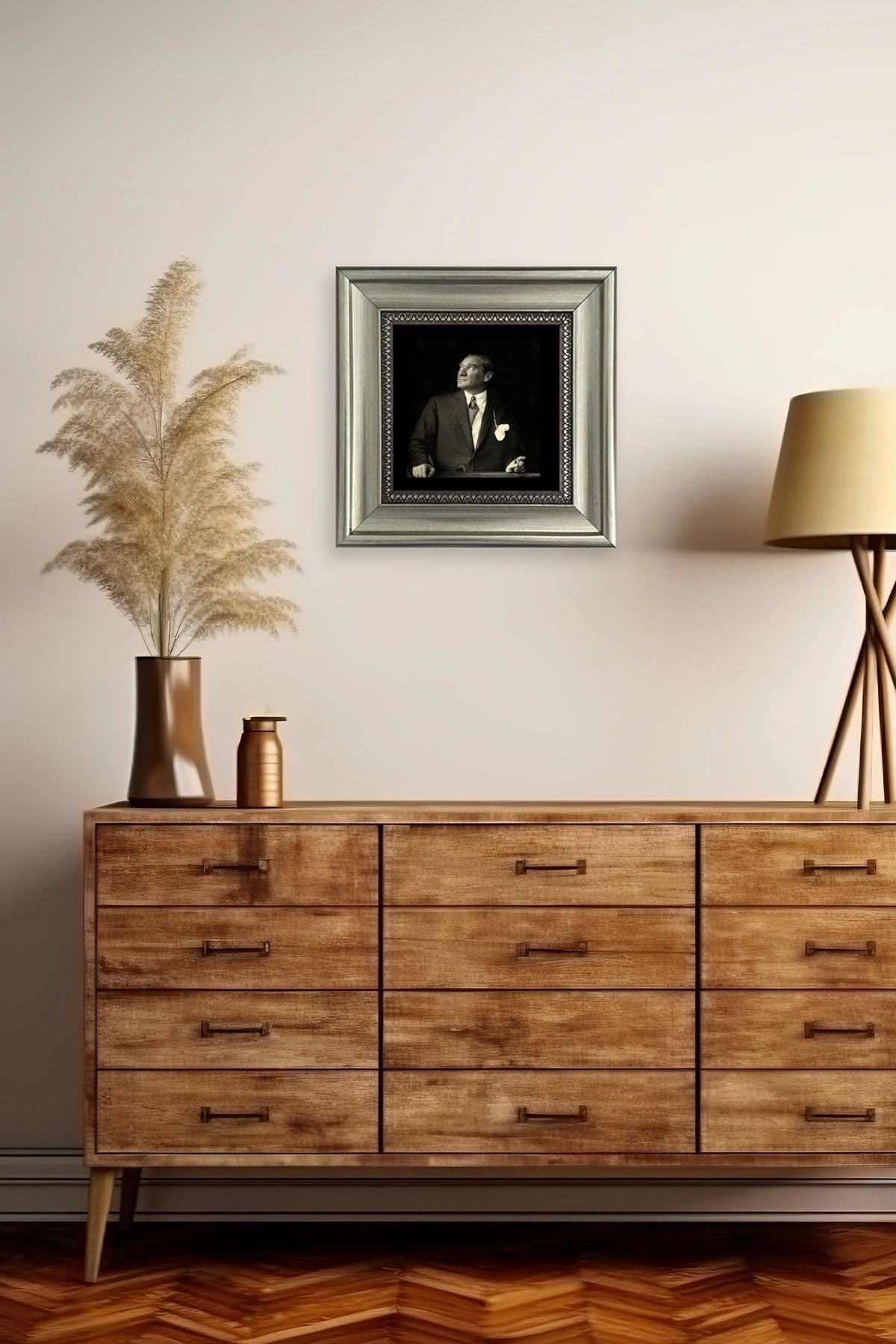 Atatürk Çerçeveli Taş Tablo 20 cm