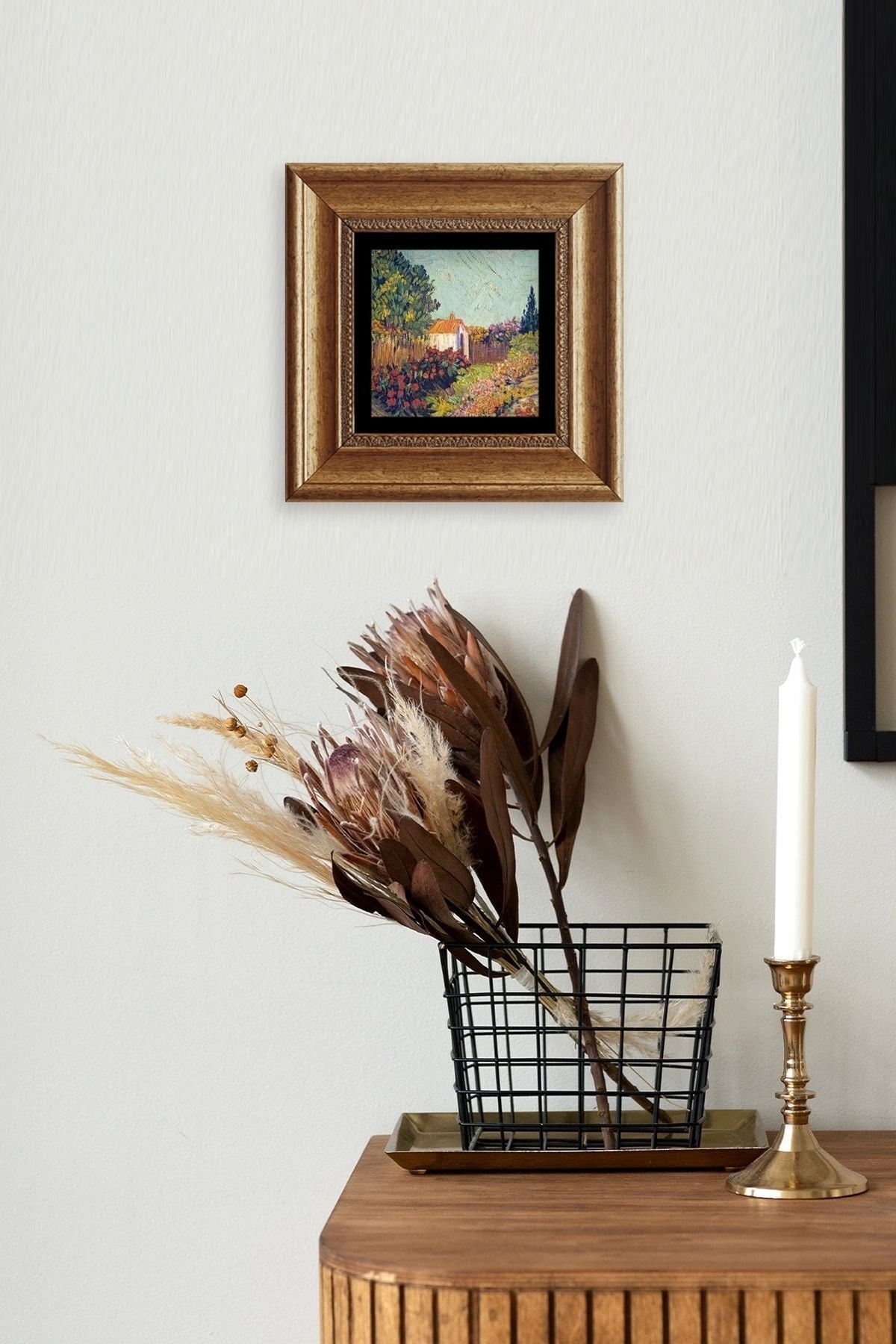 Van Gogh Çerçeveli Taş Tablo 20 cm