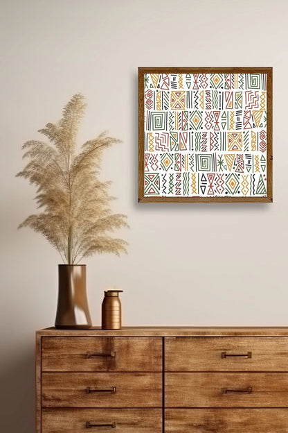 Çizgiler Ahşap Çerçeveli Tablo 50 x 50