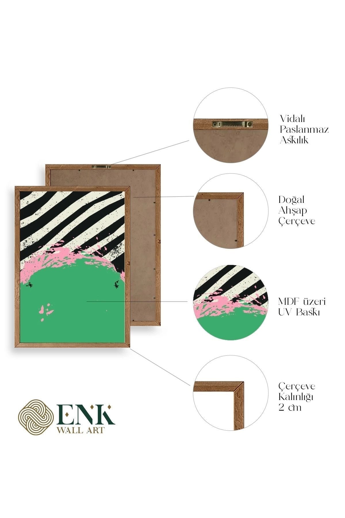 Modern Ahşap Çerçeveli Tablo 17 x 23