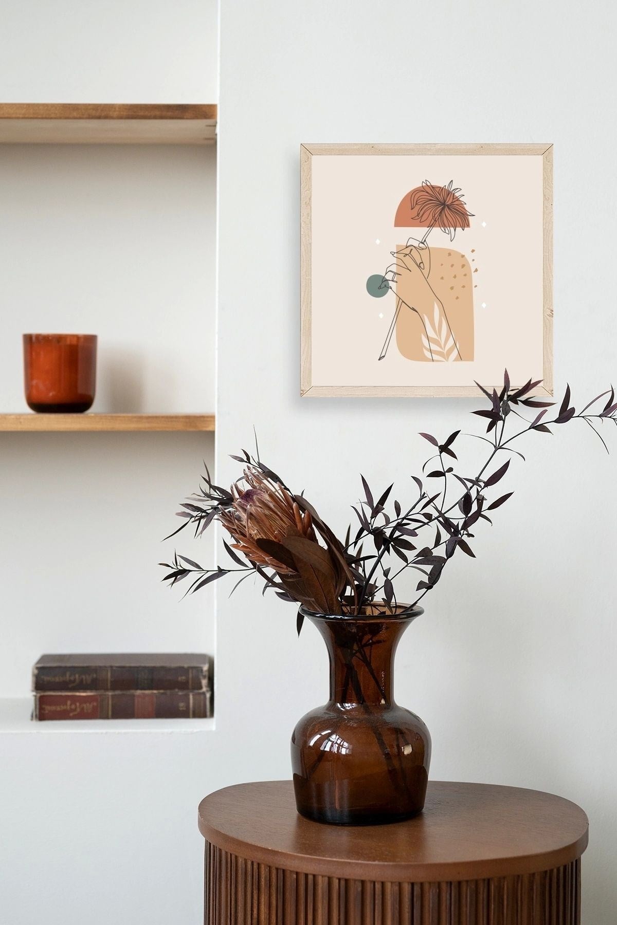 Modern Ahşap Çerçeveli Tablo 50 x 50