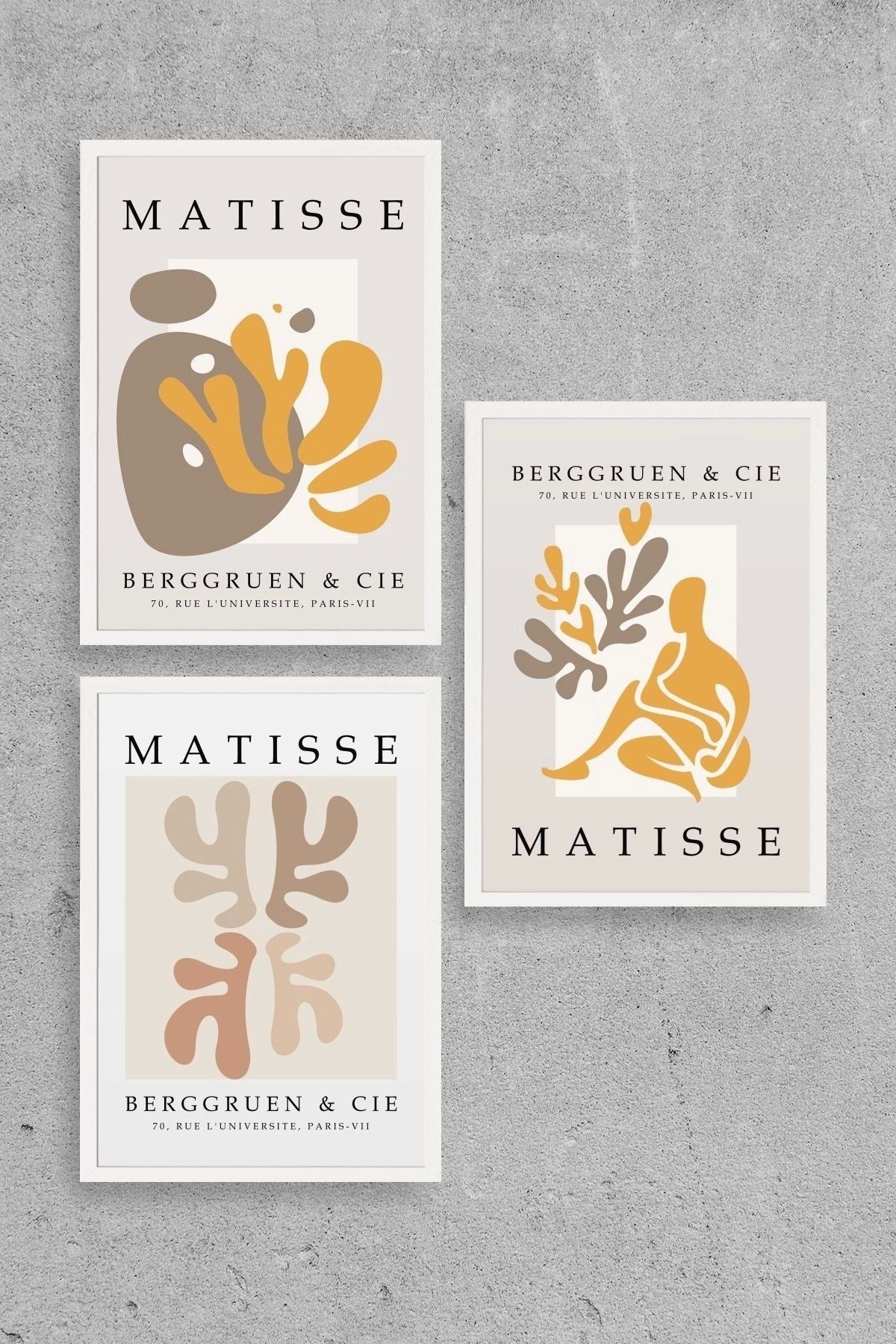 Matisse Üçlü Ahşap Çerçeveli Tablo 23 x 30