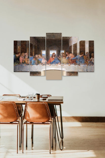 Yunan Bilgelik Manzarası 5 Parçalı Mdf Tablo 60 x 100