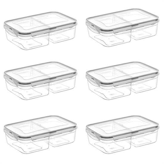 BUFFER® 2 Bölmeli 1+1 Litre Kilitli Kapaklı Erzak Saklama Kabı LC-525