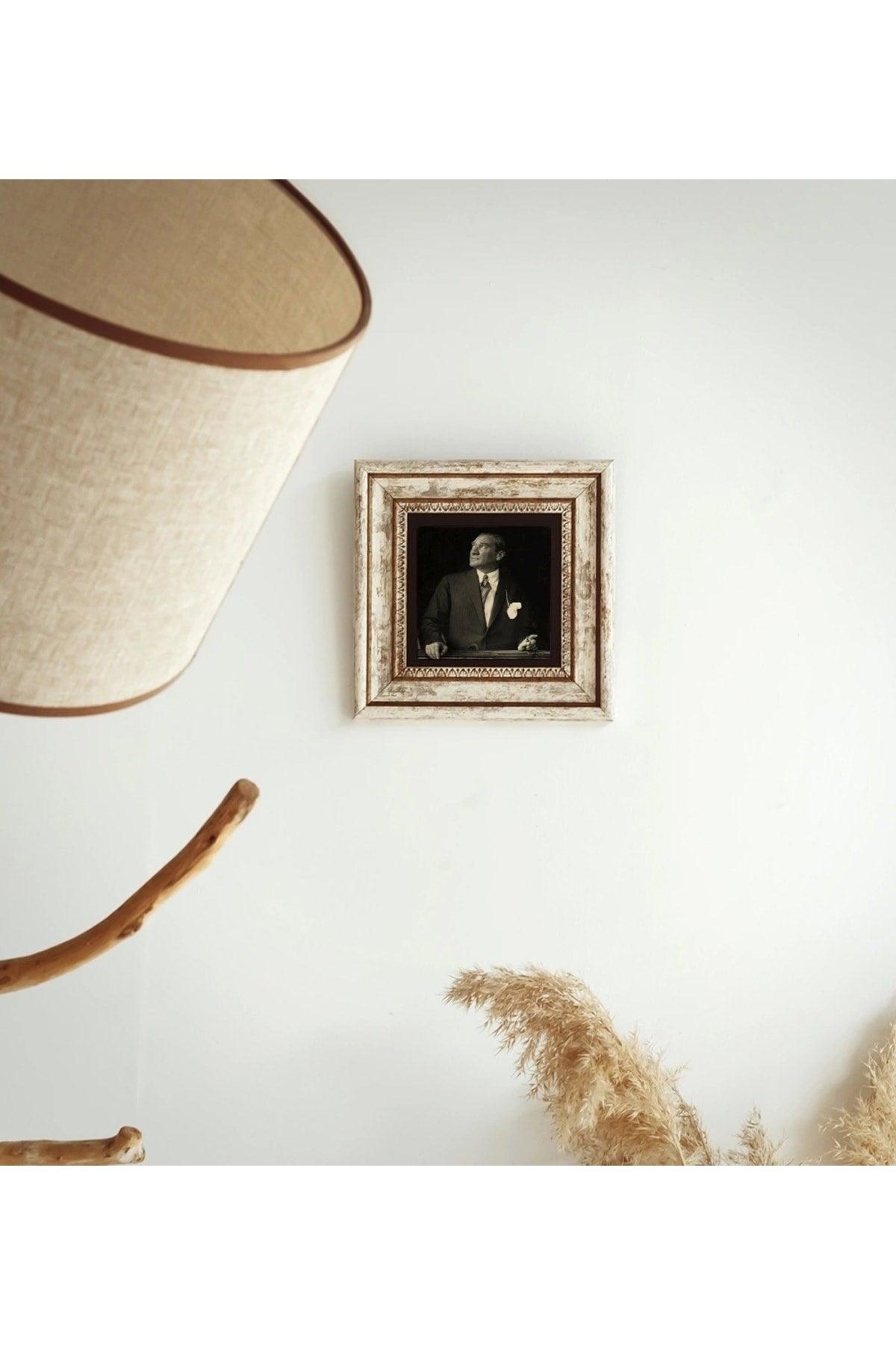 Atatürk Çerçeveli Taş Tablo , Çerçeveli Taş Duvar Dekoru 20 cm