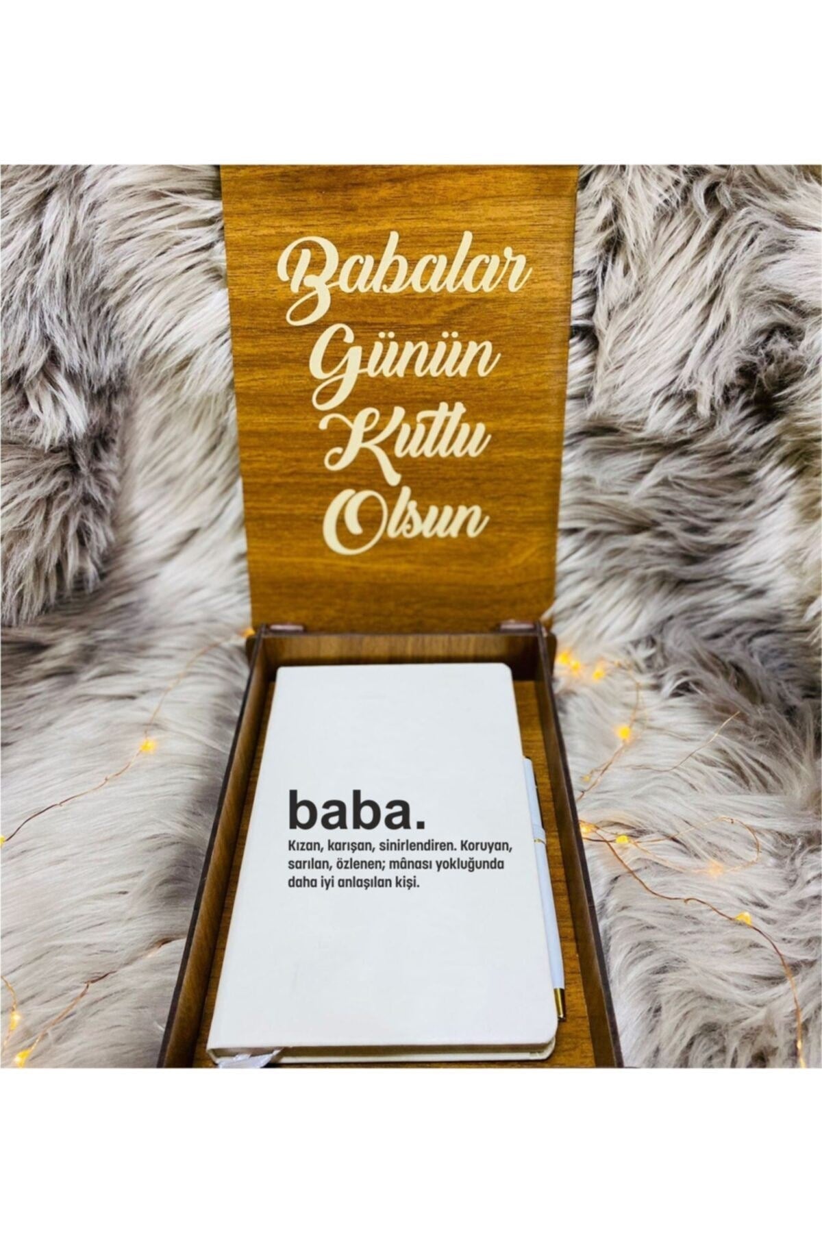 Babalar Günü Ahşap Kutulu Defter Kalem Seti