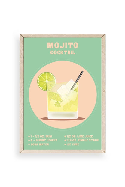 Mojito Ahşap Çerçeveli Tablo 30 x 42