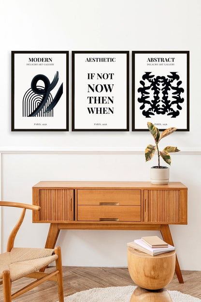 Modern Üçlü Ahşap Çerçeveli Tablo 40 x 60