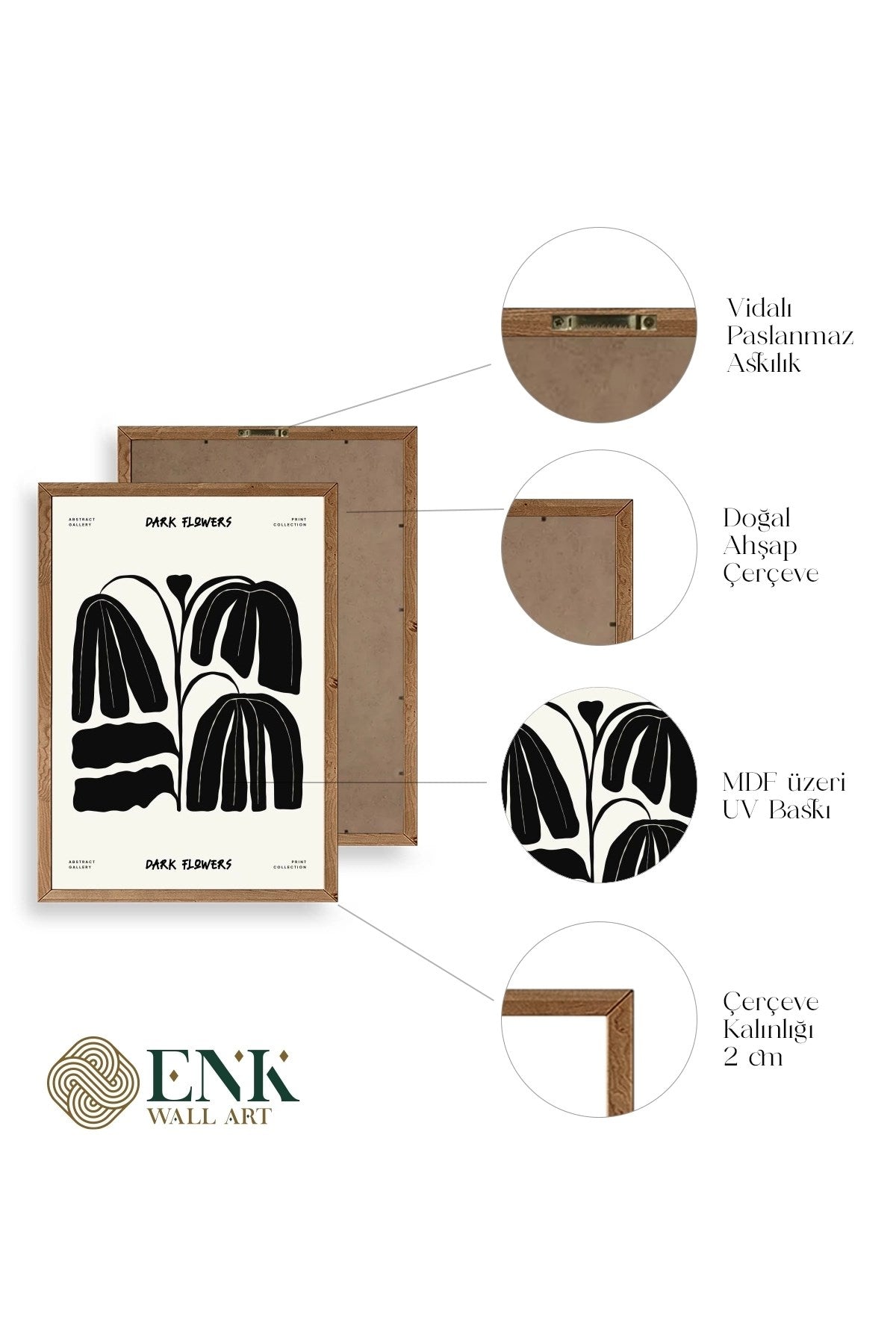 Çiçek Ahşap Çerçeveli Tablo 30 x 42