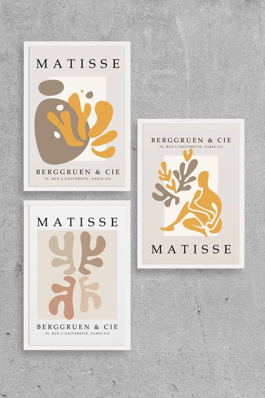 Matisse Üçlü Ahşap Çerçeveli Tablo 30 x 40