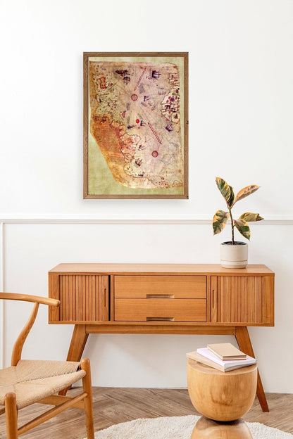 Harita Ahşap Çerçeveli Tablo 23 x 30