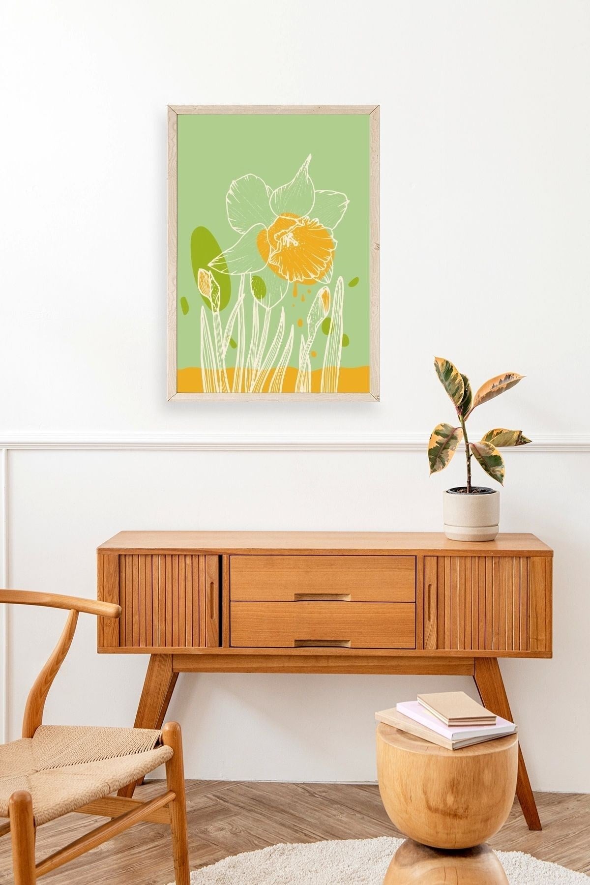 Çiçek Ahşap Çerçeveli Tablo 30 x 42