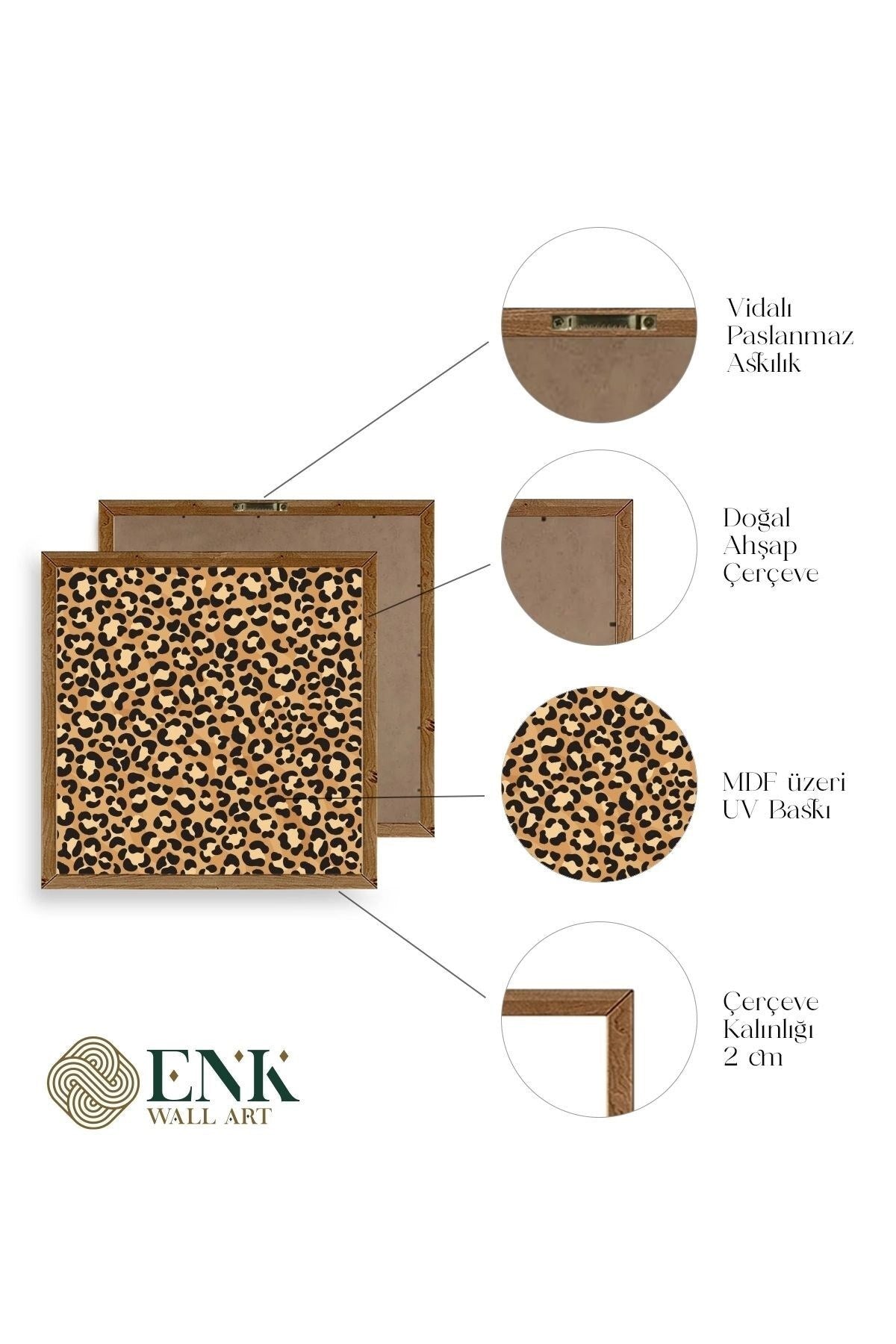 Desen Ahşap Çerçeveli Tablo 50 x 50