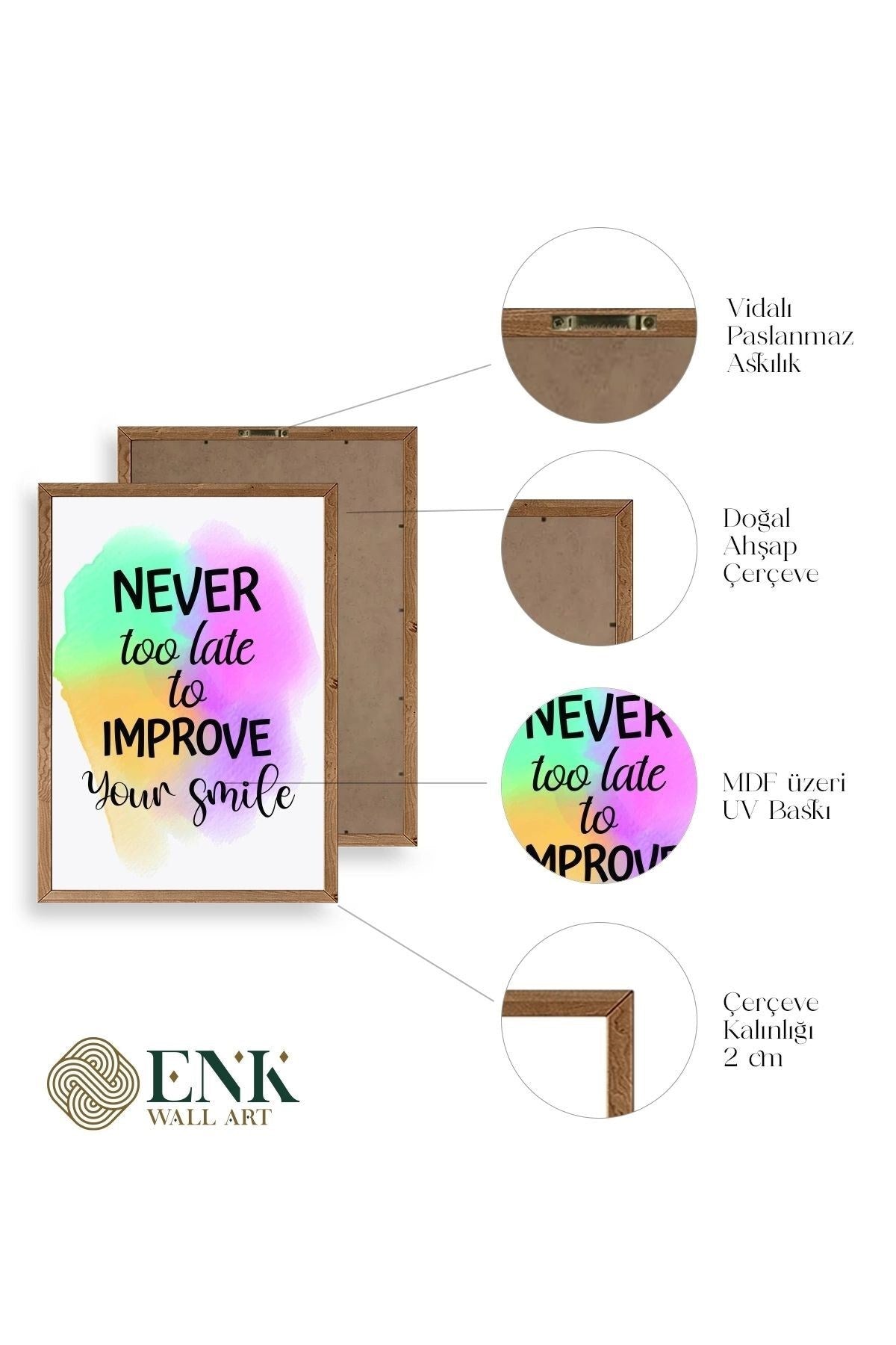 Motto Ahşap Çerçeveli Tablo 50 x 70