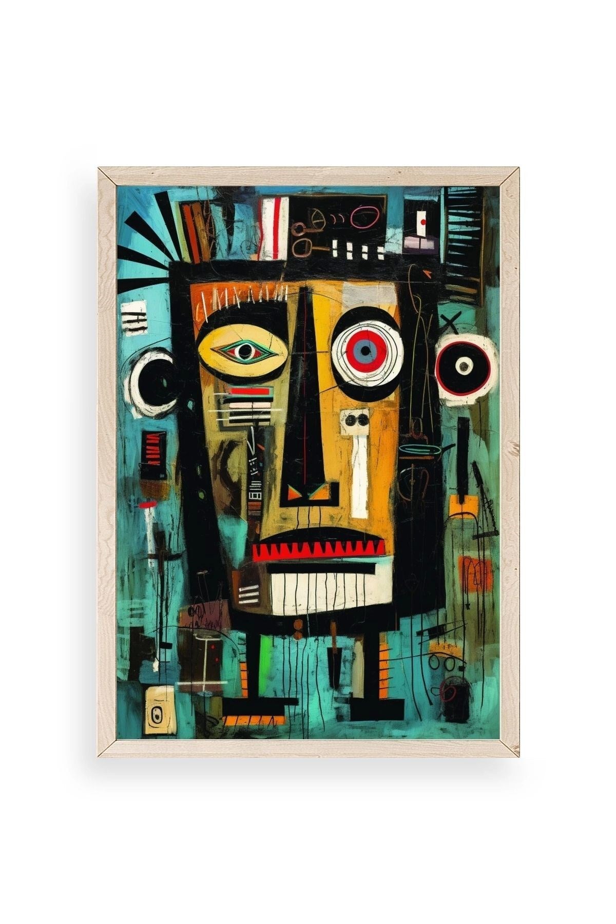 Soyut Ahşap Çerçeveli Tablo 17 x 23