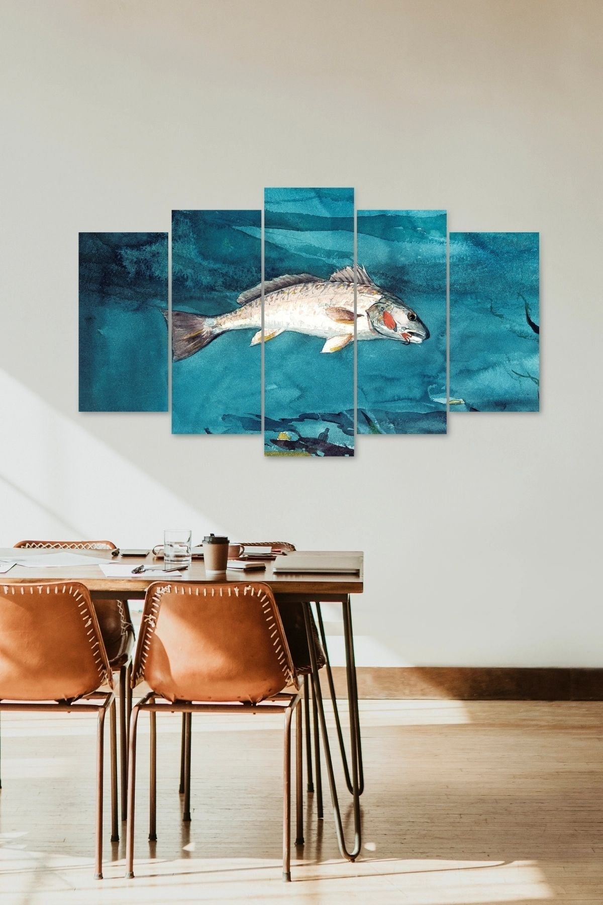 Deniz Manzarası 5 Parçalı Mdf Tablo 60 x 100