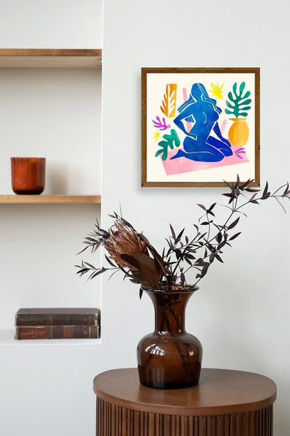 Kadın Ahşap Çerçeveli Tablo 23 x 23