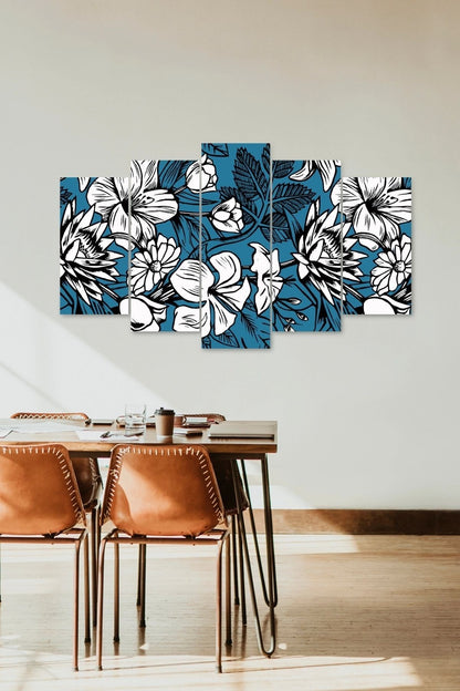 Çiçekler 5 Parçalı Mdf Tablo 60 x 100