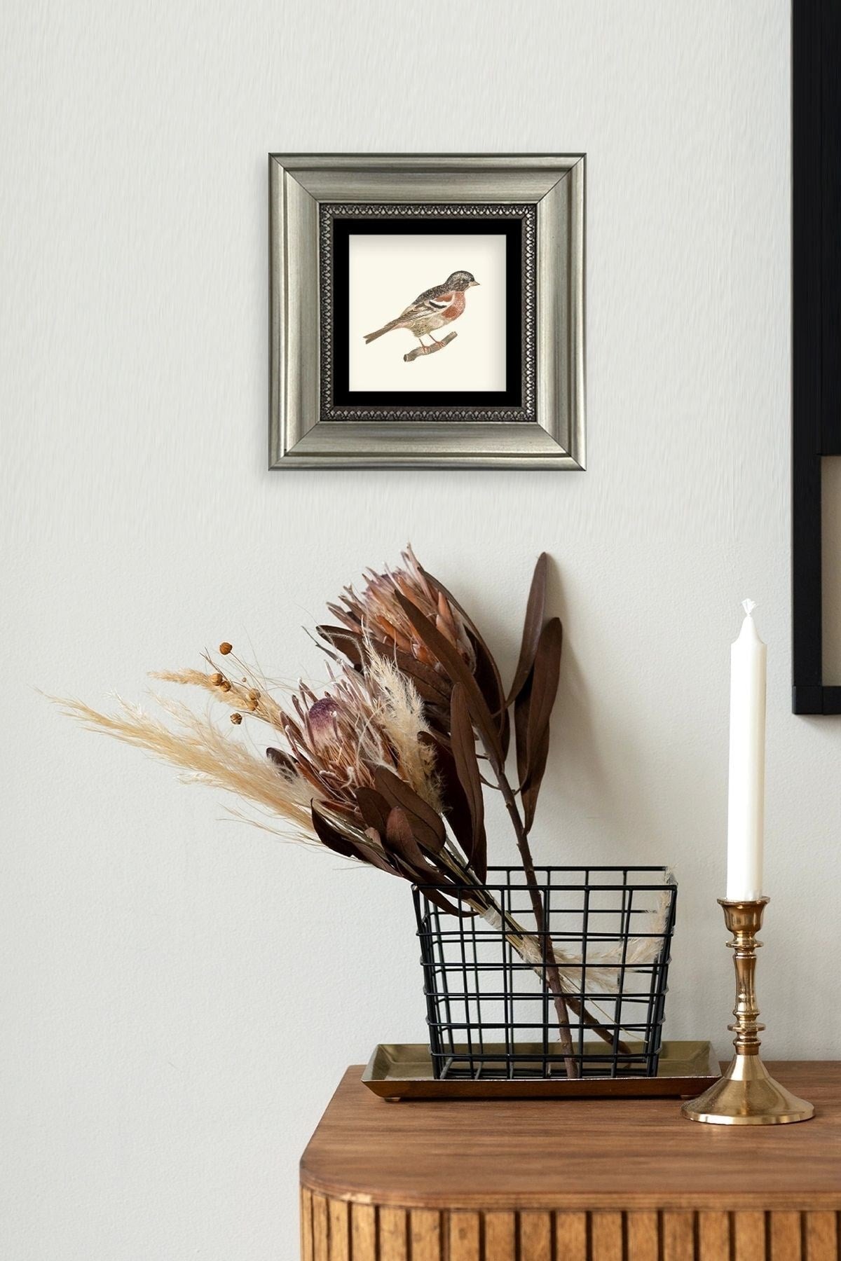 Kuş Çerçeveli Taş Tablo 20 cm