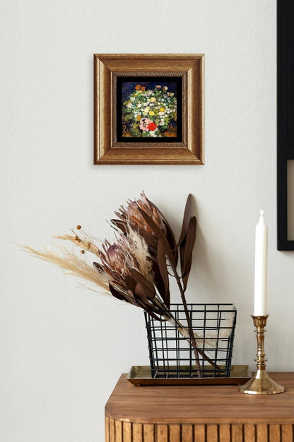 Van Gogh Çerçeveli Taş Tablo 20 cm