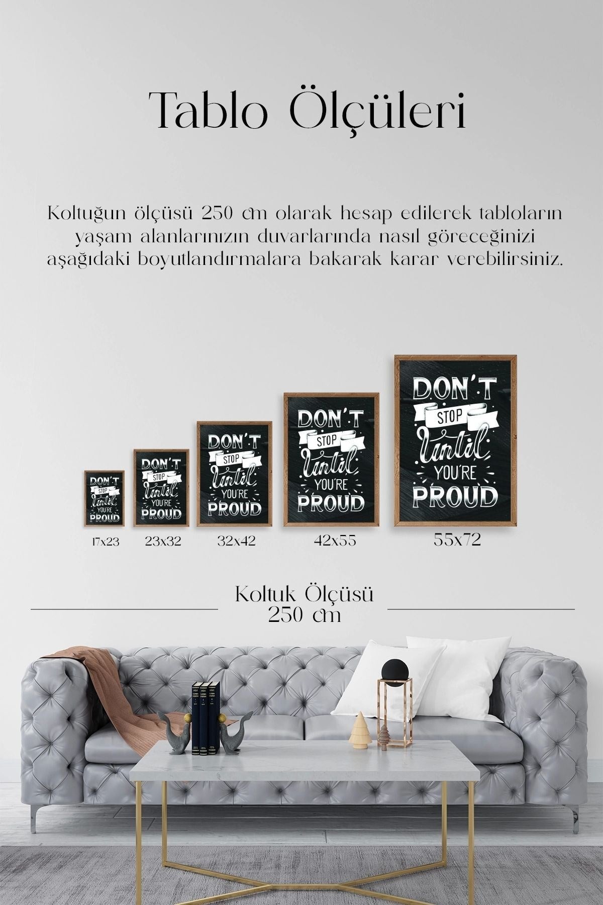 Motto Ahşap Çerçeveli Tablo 30 x 42