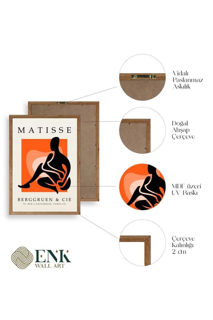 Matisse Üçlü Ahşap Çerçeveli Tablo 50 x 70