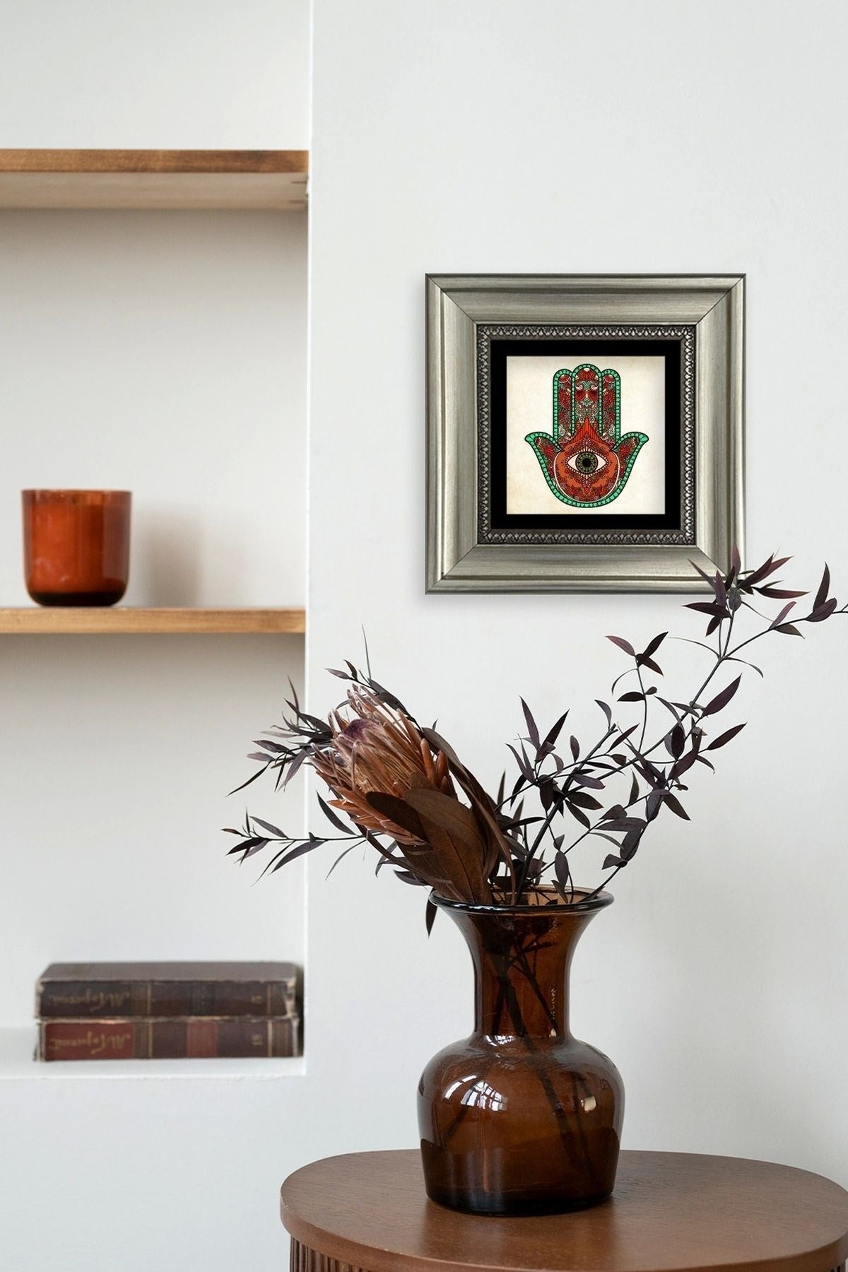 Fatma Ana Eli Çerçeveli Taş Tablo 20 cm