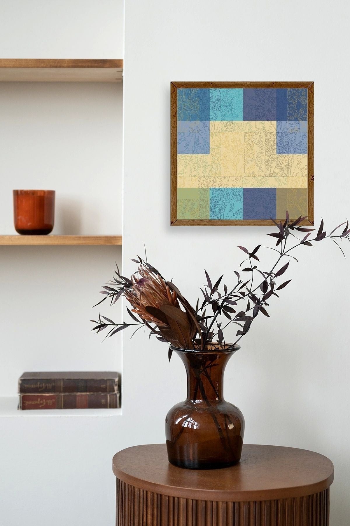 Kare Ahşap Çerçeveli Tablo 23 x 23