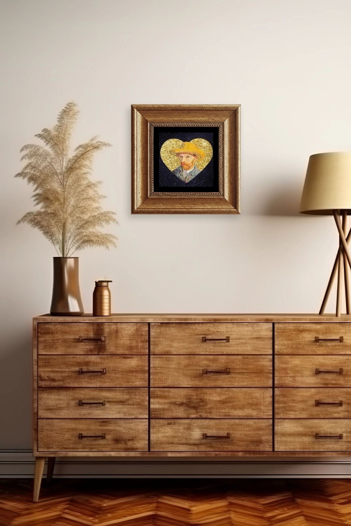 Van Gogh Çerçeveli Taş Tablo 20 cm