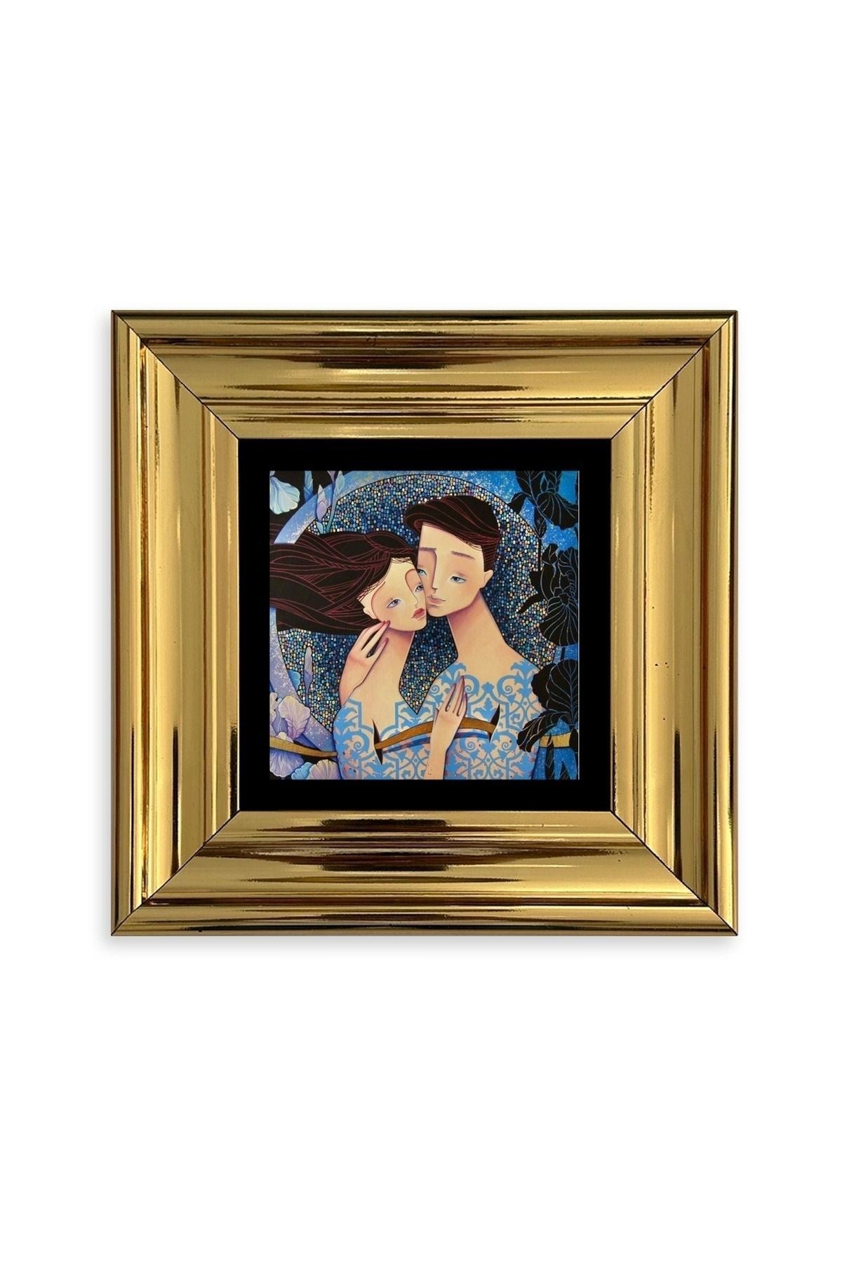 Sevgililer Çerçeveli Taş Tablo 20 cm