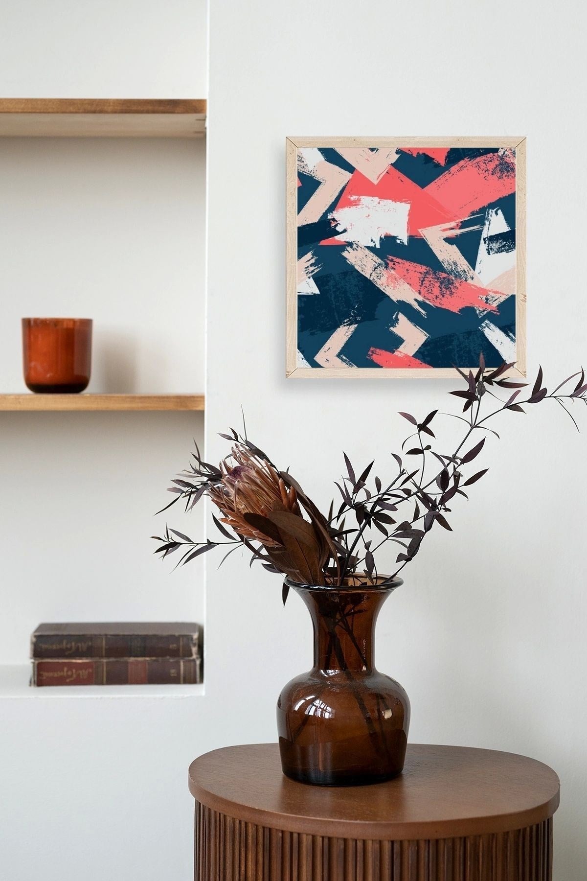 Modern Ahşap Çerçeveli Tablo 23 x 23