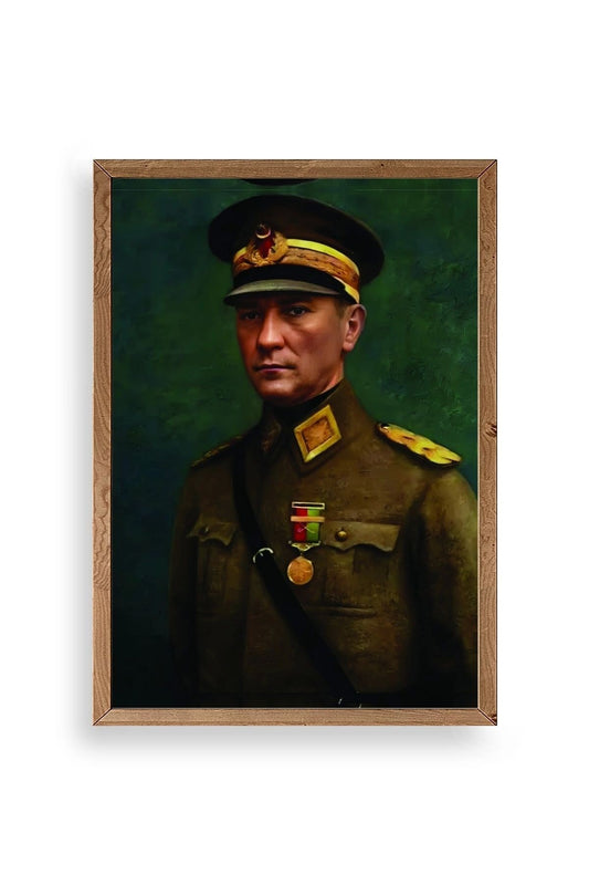 Atatürk Ahşap Çerçeveli Tablo 30 x 42