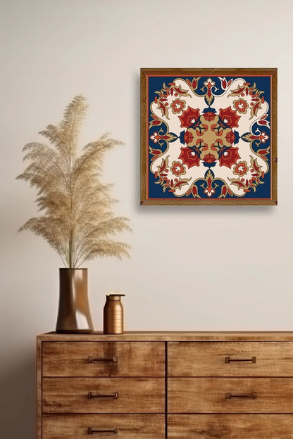 Desen Ahşap Çerçeveli Tablo 50 x 50