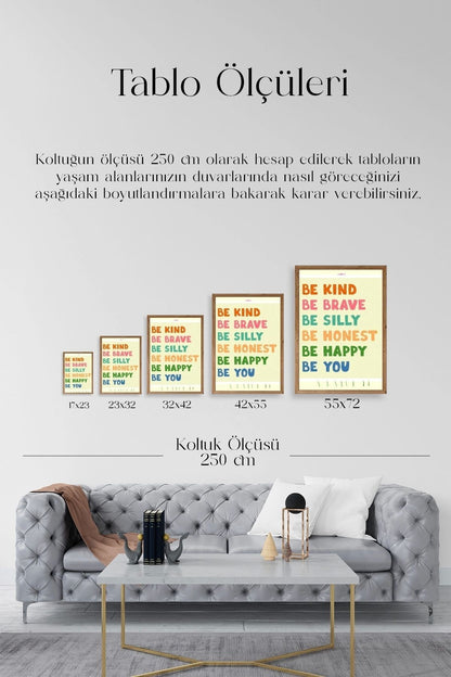 Motto Ahşap Çerçeveli Tablo 30 x 42