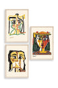 Picasso Üçlü Ahşap Çerçeveli Tablo 50 x 70